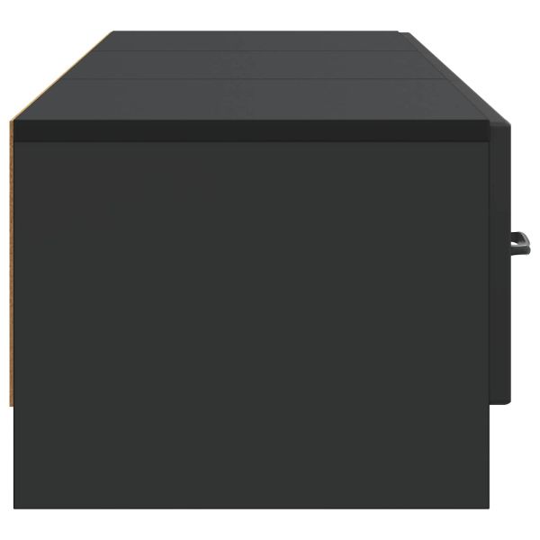 ТВ шкаф с чекмедже Черно 147 x 34,5 x 27 см Инженерна дървесина