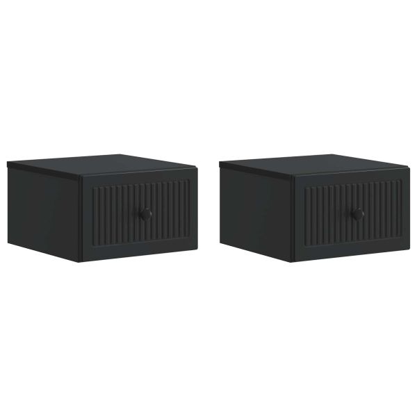 Спален шкаф с монтаж на стена 2 pcs Черно 33 x 34,5 x 20 см