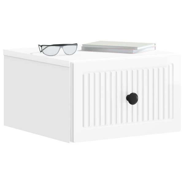 Спален шкаф с монтаж на стена 2 pcs Бял гланц 33 x 34,5 x 20 см