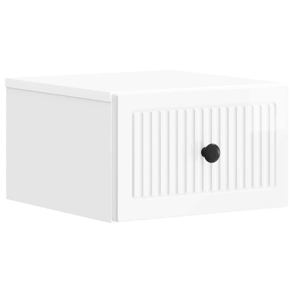 Спален шкаф с монтаж на стена 2 pcs Бял гланц 33 x 34,5 x 20 см