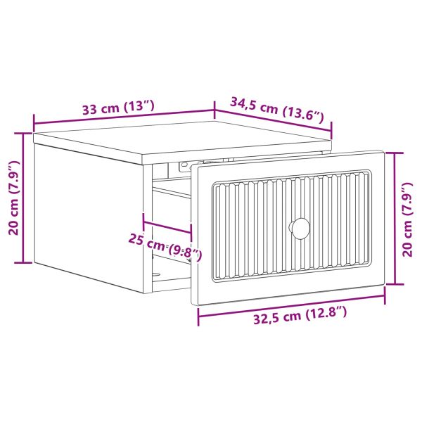 Спален шкаф с монтаж на стена Старо дърво 33 x 34,5 x 20 см