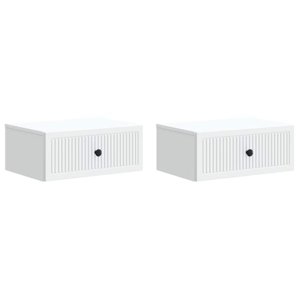 Нощен шкаф 2 pcs Бяло 49 x 34,5 x 20 см Инженерна дървесина