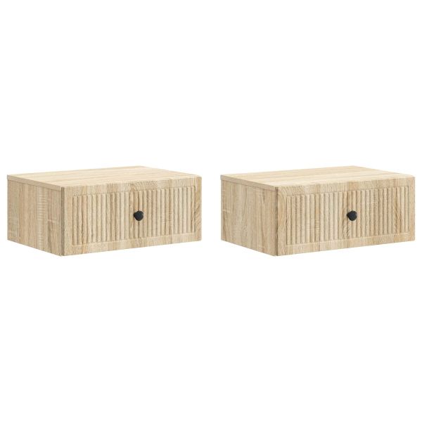 Нощен шкаф с чекмедже 2 pcs Дъб сонома 49 x 34,5 x 20 см