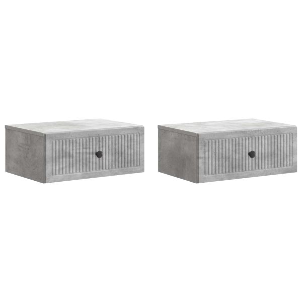 Нощен шкаф с чекмедже 2 pcs Бетонно сиво 49 x 34,5 x 20 см