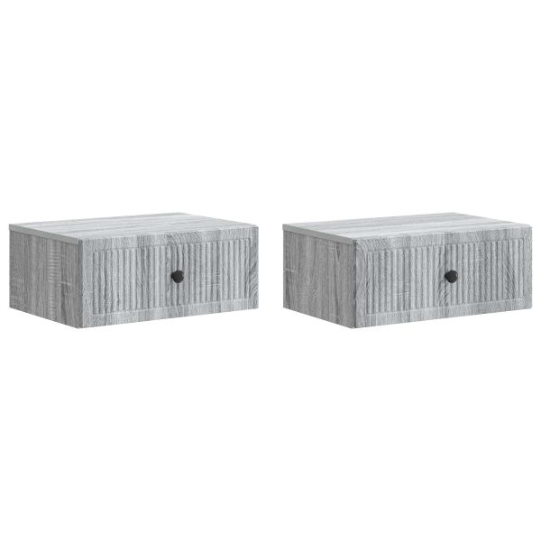 Нощен шкаф с чекмедже 2 pcs Сива сонома 49 x 34,5 x 20 см