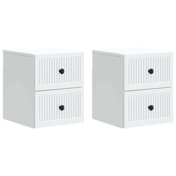 Спален шкаф с монтаж на стена 2 pcs Бяло 33 x 34,5 x 40 см