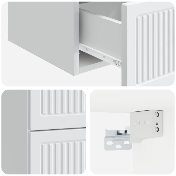 Спален шкаф с монтаж на стена 2 pcs Бяло 33 x 34,5 x 40 см