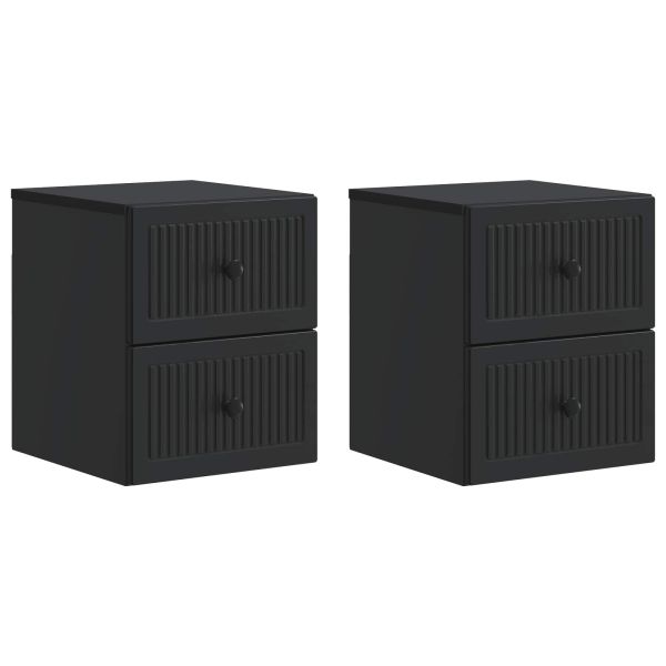 Спален шкаф с монтаж на стена 2 pcs Черно 33 x 34,5 x 40 см