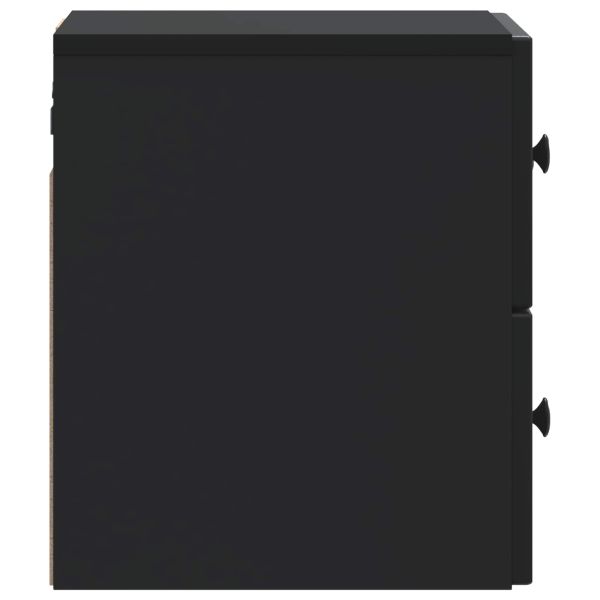 Спален шкаф с монтаж на стена 2 pcs Черно 33 x 34,5 x 40 см