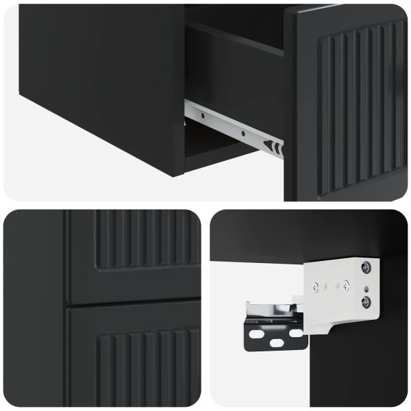 Спален шкаф с монтаж на стена 2 pcs Черно 33 x 34,5 x 40 см