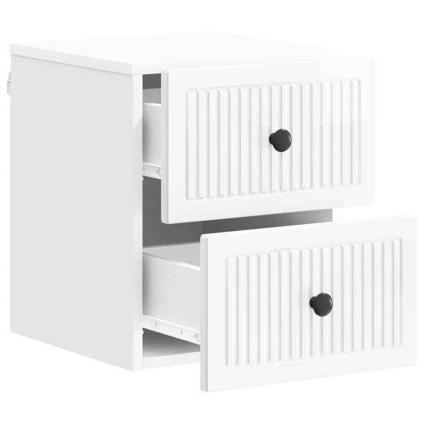 Спален шкаф с монтаж на стена Бял гланц 33 x 34,5 x 40 см