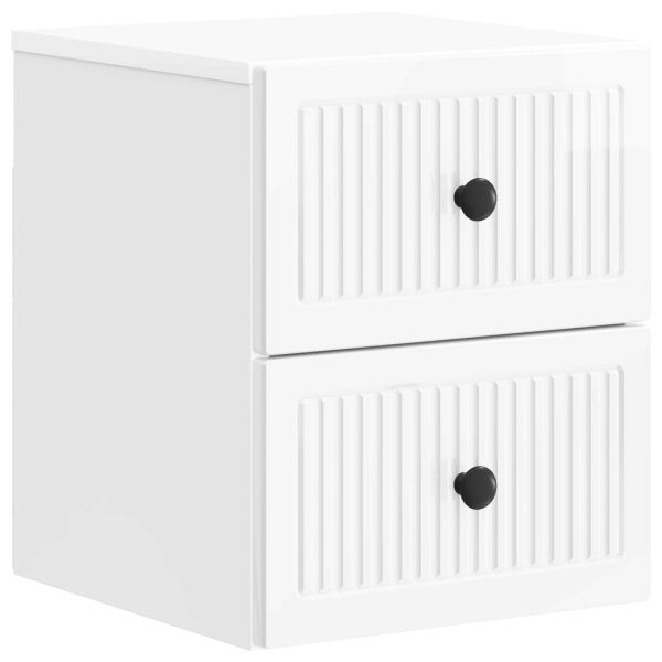 Спален шкаф с монтаж на стена 2 pcs Бял гланц 33 x 34,5 x 40 см