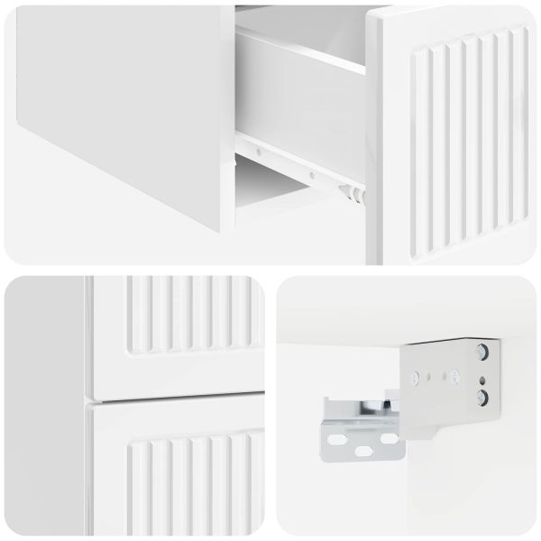 Спален шкаф с монтаж на стена 2 pcs Бял гланц 33 x 34,5 x 40 см