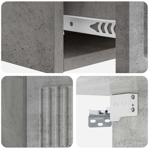 Стенен страничен масичка Бетонно сиво 59 x 34,5 x 17 см