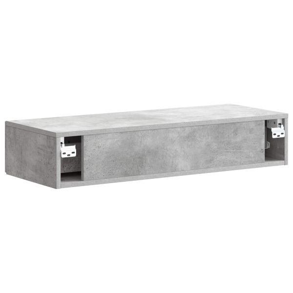Стенен страничен масичка Бетонно сиво 87,5 x 34,5 x 17 см