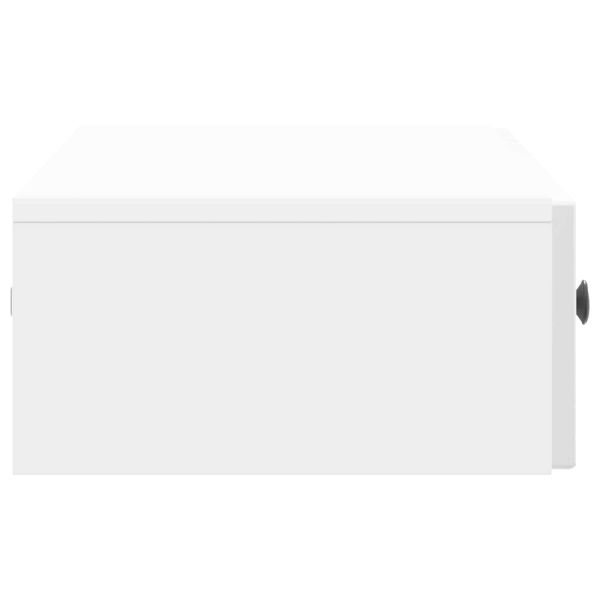 Стенен страничен масичка Бял гланц 87,5 x 34,5 x 17 см