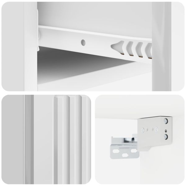 Стенен страничен масичка Бял гланц 87,5 x 34,5 x 17 см