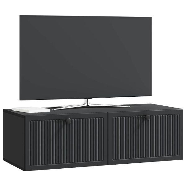 Стенно монтиран ТВ шкаф Черно 98 x 41 x 30 см