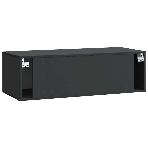 Стенно монтиран ТВ шкаф Черно 98 x 41 x 30 см