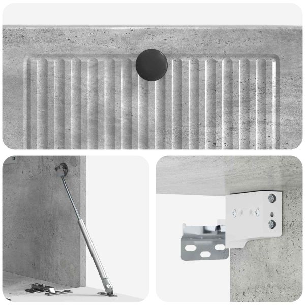 Стенно монтиран ТВ шкаф Бетонно сиво 59,5 x 31 x 30 см