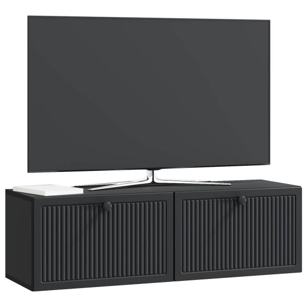 Стенно монтиран ТВ шкаф Черно 98 x 31 x 30 см