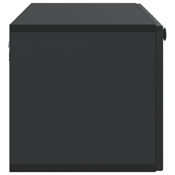 Стенно монтиран ТВ шкаф Черно 98 x 31 x 30 см