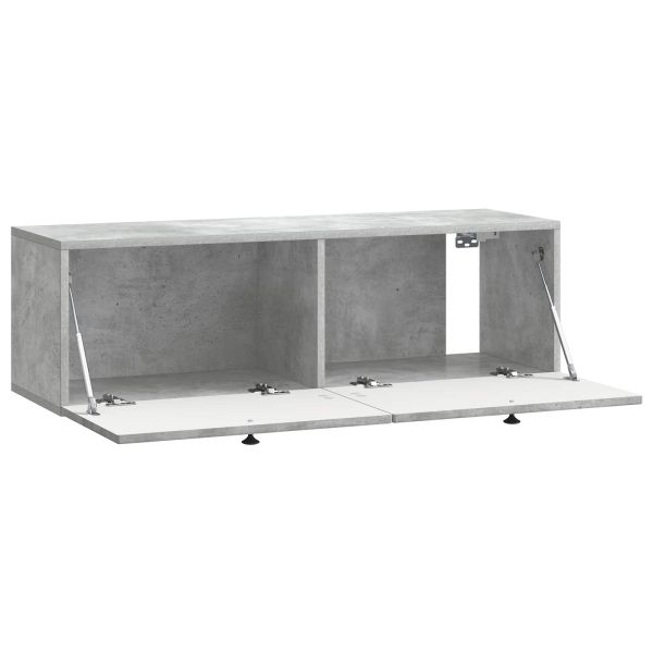 Стенно монтиран ТВ шкаф Бетонно сиво 98 x 31 x 30 см