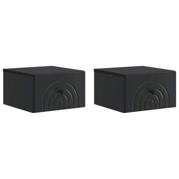 Спален шкаф с монтаж на стена 2 pcs Черно 33 x 34,5 x 20 см