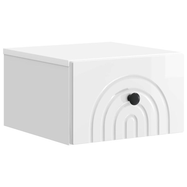 Спален шкаф с монтаж на стена Бял гланц 33 x 34,5 x 20 см