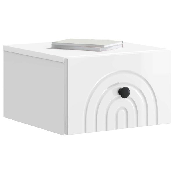 Спален шкаф с монтаж на стена 2 pcs Бял гланц 33 x 34,5 x 20 см