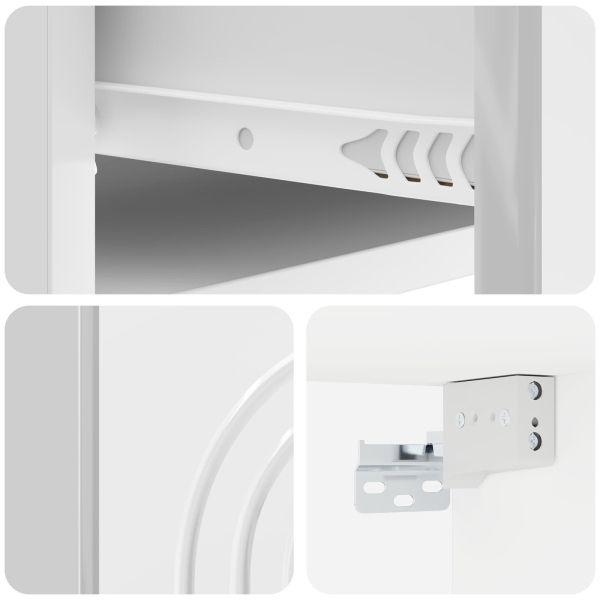 Спален шкаф с монтаж на стена 2 pcs Бял гланц 33 x 34,5 x 20 см