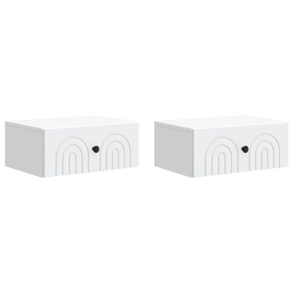 Спален шкаф с монтаж на стена 2 pcs Бяло 49 x 34,5 x 20 см