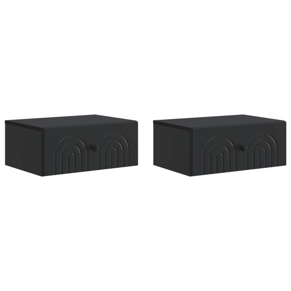Спален шкаф с монтаж на стена 2 pcs Черно 49 x 34,5 x 20 см