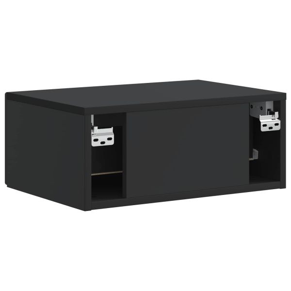 Спален шкаф с монтаж на стена 2 pcs Черно 49 x 34,5 x 20 см