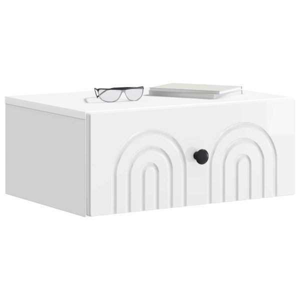 Спален шкаф с монтаж на стена Бял гланц 49 x 34,5 x 20 см