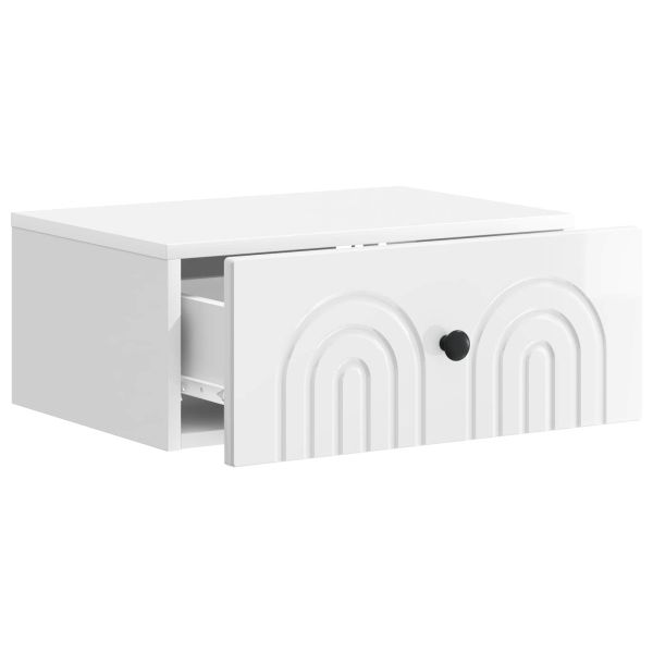 Спален шкаф с монтаж на стена 2 pcs Бял гланц 49 x 34,5 x 20 см