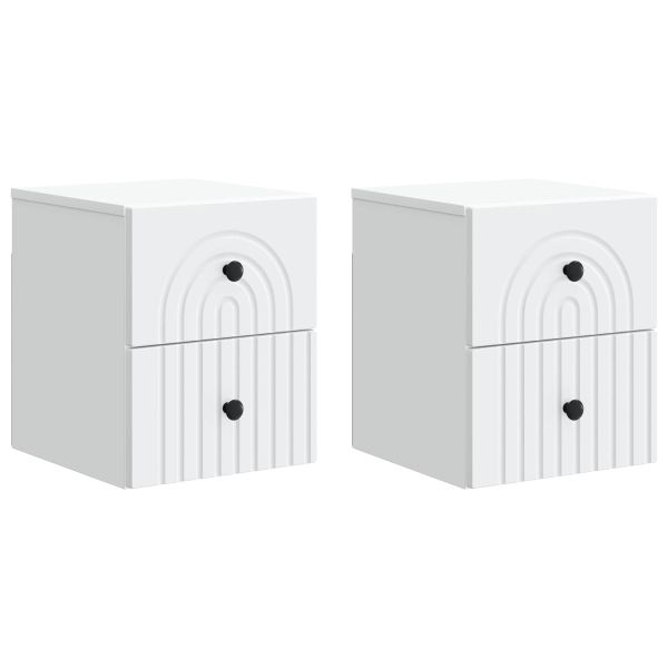 Спален шкаф с монтаж на стена 2 pcs Бяло 33 x 34,5 x 40 см