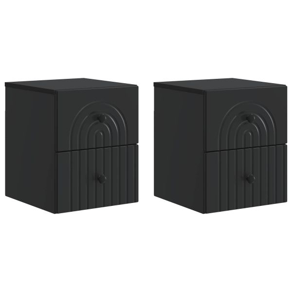 Спален шкаф с монтаж на стена 2 pcs Черно 33 x 34,5 x 40 см