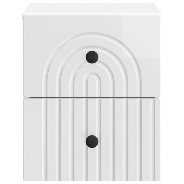Спален шкаф с монтаж на стена 2 pcs Бял гланц 33 x 34,5 x 40 см