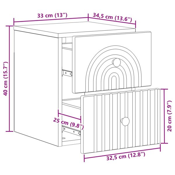 Спален шкаф с монтаж на стена 2 pcs Бял гланц 33 x 34,5 x 40 см