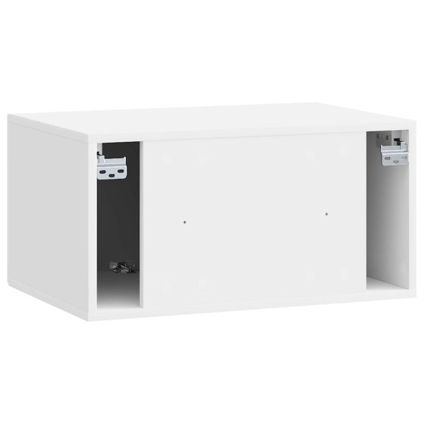 Стенно монтиран ТВ шкаф Бял гланц 59,5 x 41 x 30 см