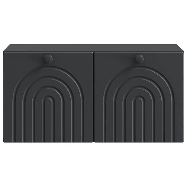 Стенно монтиран ТВ шкаф Черно 59,5 x 31 x 30 см