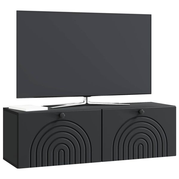 Стенно монтиран ТВ шкаф Черно 98 x 31 x 30 см