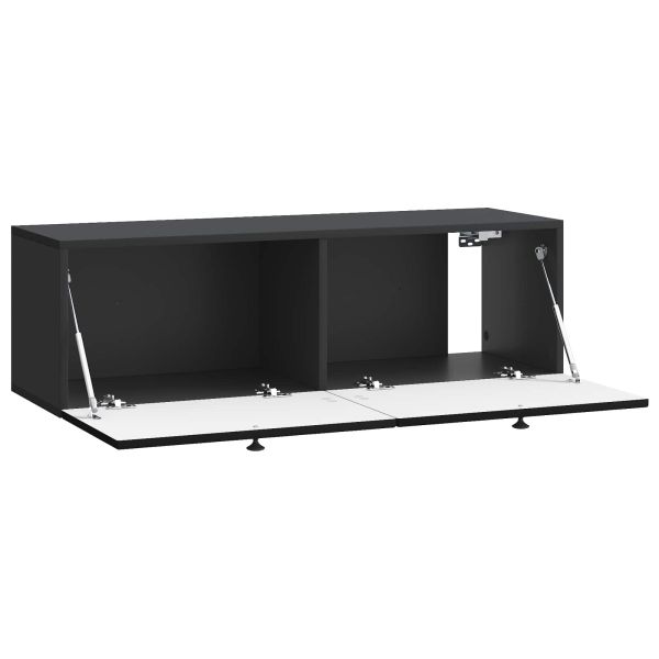 Стенно монтиран ТВ шкаф Черно 98 x 31 x 30 см