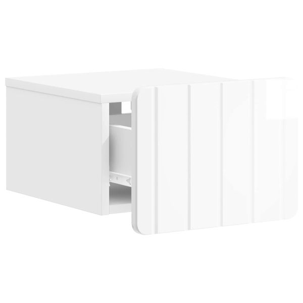 Спален шкаф с монтаж на стена Бял гланц 33 x 34,5 x 24 см