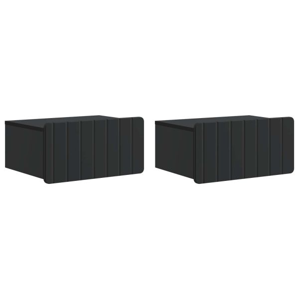 Спален шкаф с монтаж на стена 2 pcs Черно 49 x 34,5 x 24 см