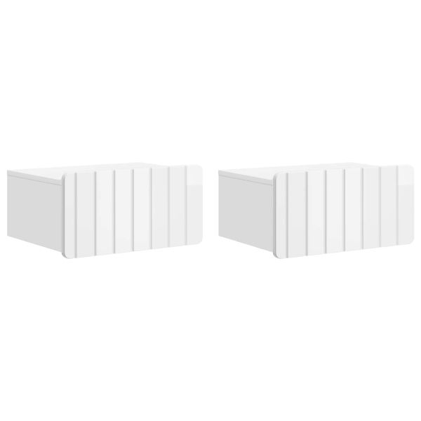 Спален шкаф с монтаж на стена 2 pcs Бял гланц 49 x 34,5 x 24 см