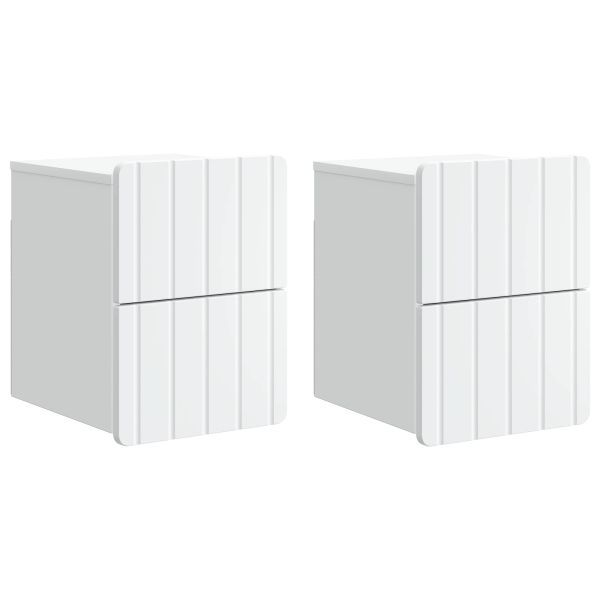 Спален шкаф с монтаж на стена 2 pcs Бяло 33 x 34,5 x 43 см