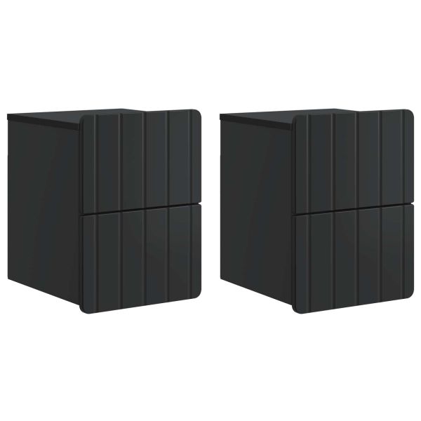 Спален шкаф с монтаж на стена 2 pcs Черно 33 x 34,5 x 43 см