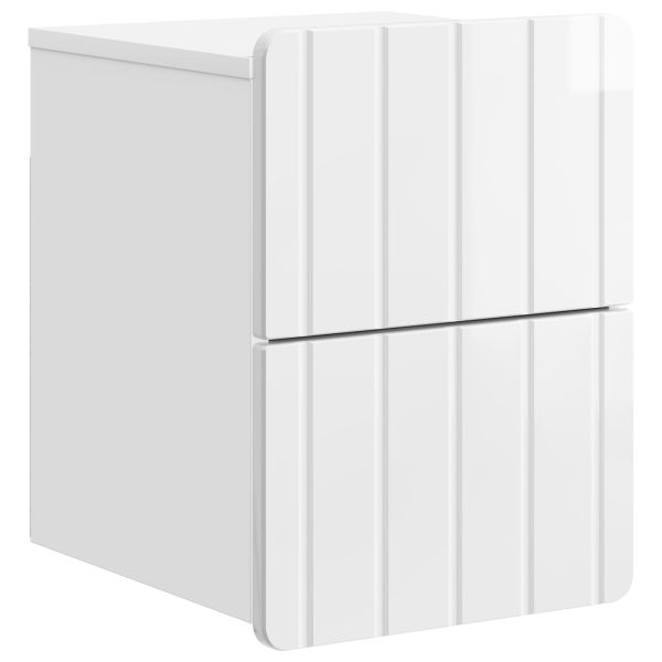Спален шкаф с монтаж на стена Бял гланц 33 x 34,5 x 43 см